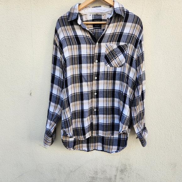 Rag & Bone Beach Overshirt in Bark Check - Picture 3 of 8